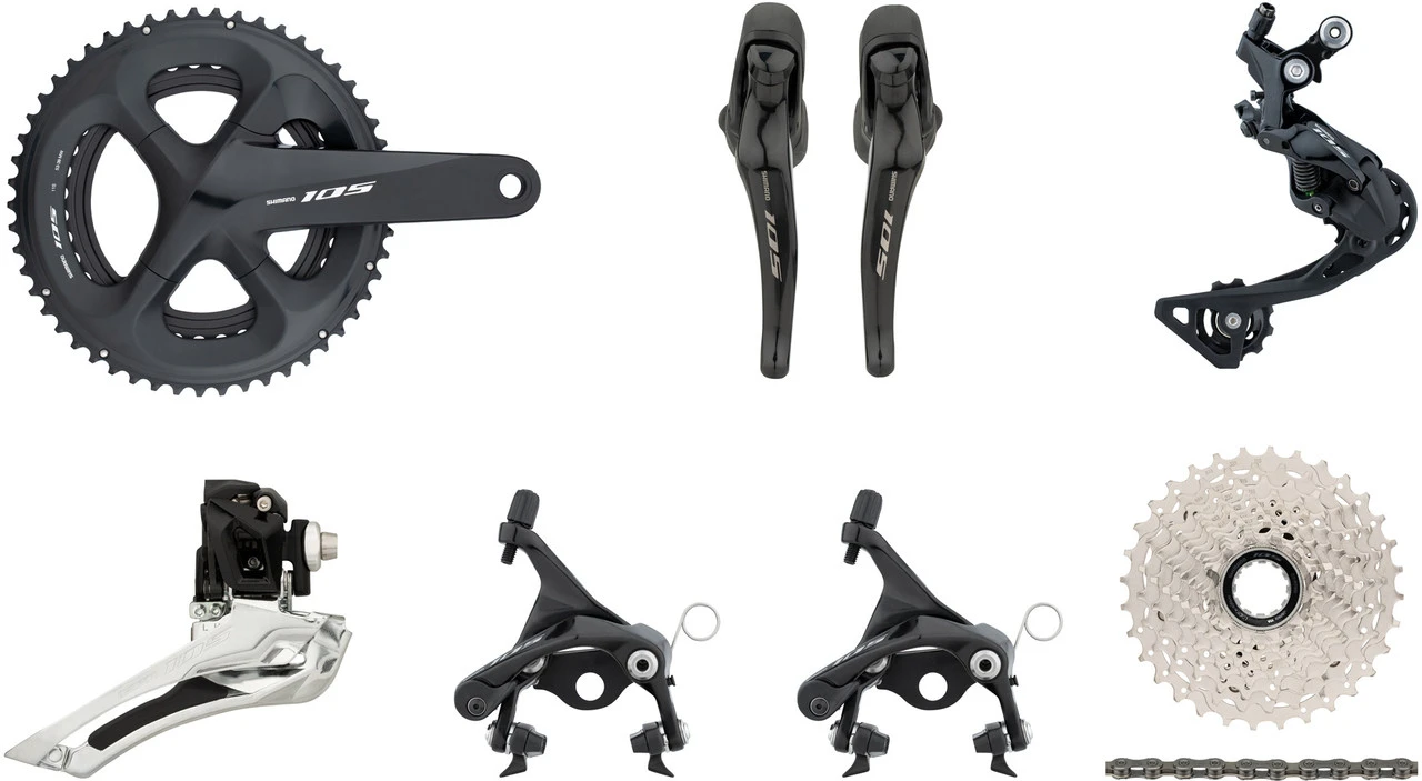 Shimano 105 R7000 Gruppe 2x11 39-53 Mit Direct Mount (HR Sitzstrebe) 1 Shimano 105 R7000 Gruppe 2x11 39-53 Mit Direct Mount (HR Sitzstrebe)